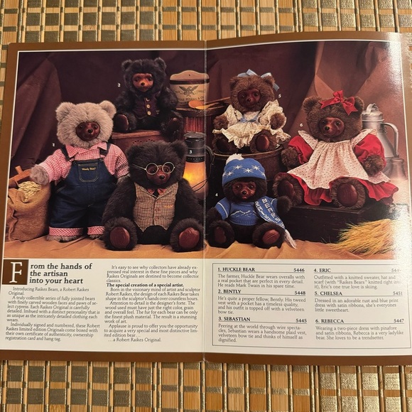 Vintage Robert Raikes Collectible Eric The Bear Wood Face And Feet - Picture 15 of 16